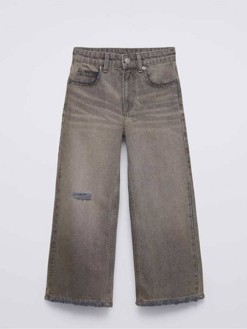 Zara Distressed Effect Wide Leg Jean